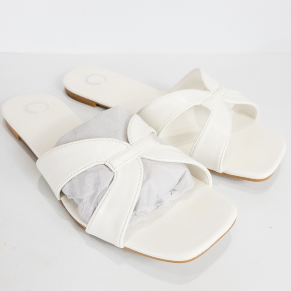 Journee Collection Taleesa Slide Sandals White -10 - Picture 7 of 9